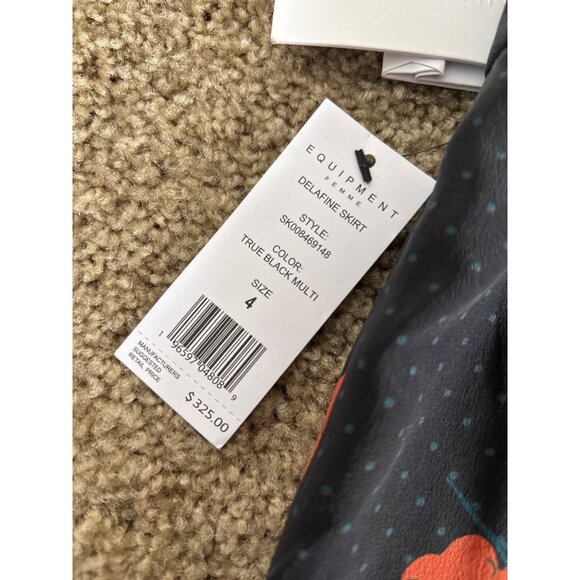 Equipment Femme Delafine Skirt True Black Multi Floral Print, Size 4, NWT - Picture 6 of 7